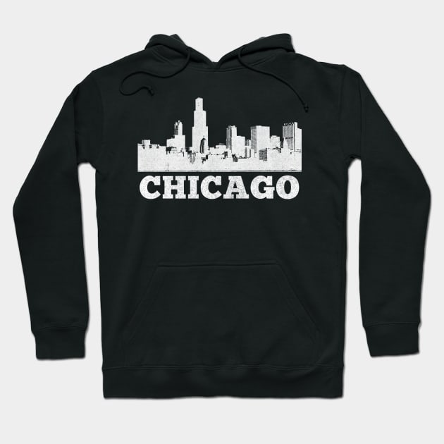 Chicago / Retro Style Faded Design Hoodie by DankFutura